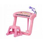 Vaikiškas pianinas - fortepijonas su mikrofonu ir kėdute - rožinis Eco Toys